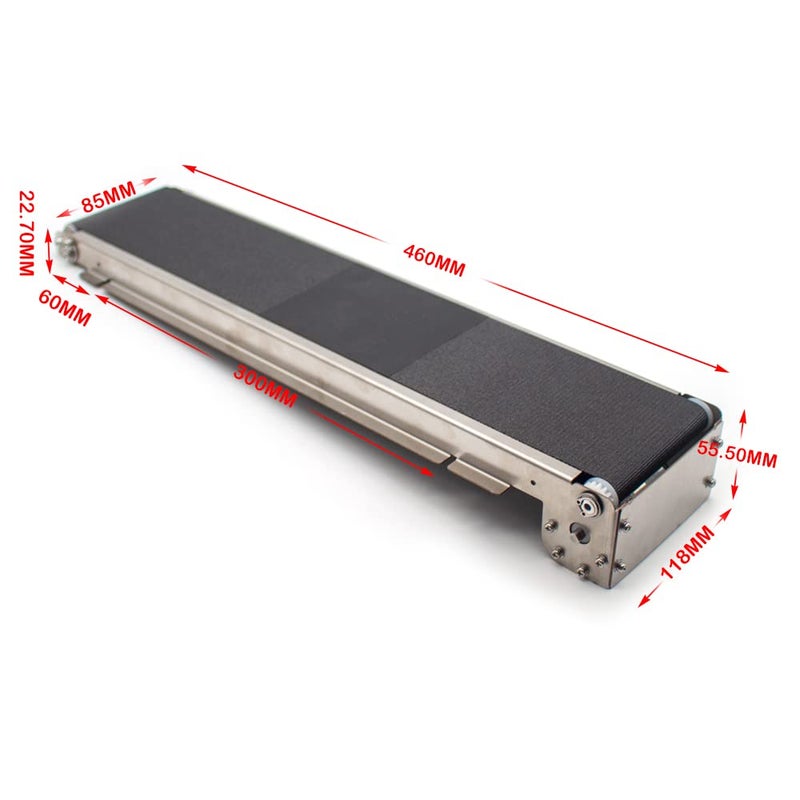 LeTkingok DC24V Stainless Steel Mini Conveyor Vending Machine- Track Cargo Lane Automatic Conveyor Belt 460MMx85MM Load 3.5-5KG (with Power, 35RPM) - Image 2